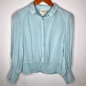 Maeve by Anthropologie / button blouse top / baby blue / Light blue / small